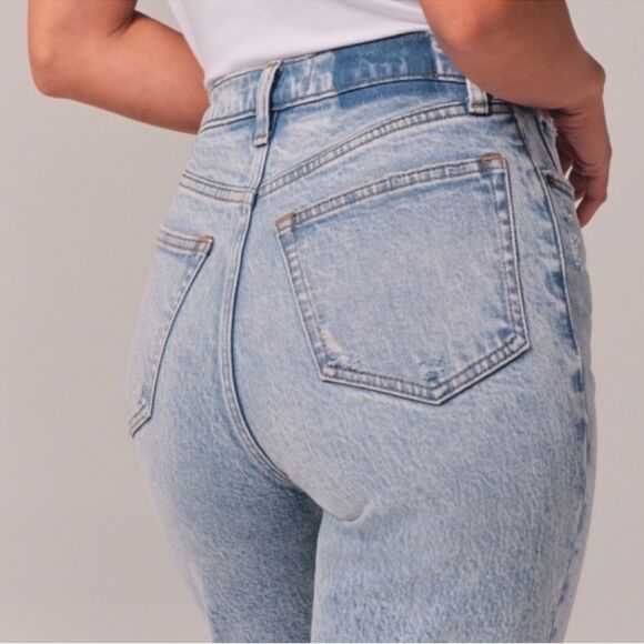 Abercrombie & Fitch Curve Love The 90’s Straight Ultra High Rise Size 25/0 R - Picture 11 of 14